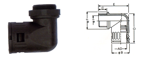 Angle type conduit adaptors